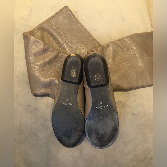 Aldo soft taupe-grey fall low-wedge below-knee boots (size 37, US 6-6.5) - Picture 4 of 5